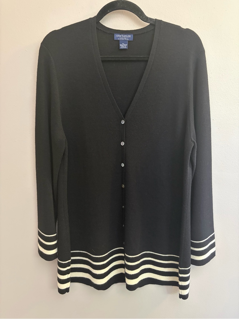 Ann Taylor Italian Merino Wool Cardigan Knit Sweater button down